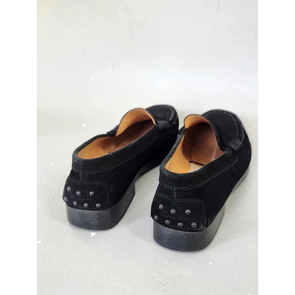 Tod's Penny Loafers Women EU 39 US 8.5 Black Suede Gomma Heel Italy Quiet Luxury